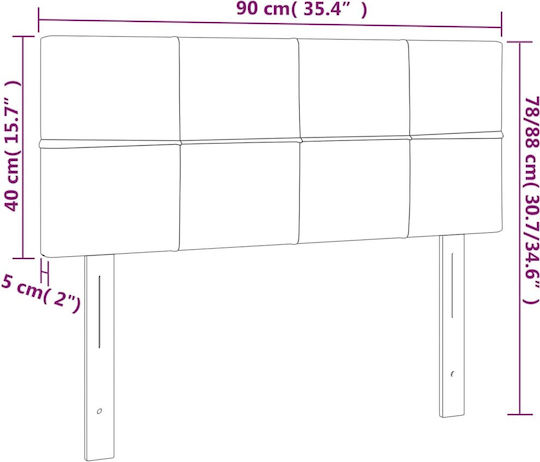 vidaXL Fabric Bed Headboard Dark Gray 90x78cm