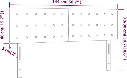 vidaXL Fabric Bed Headboard Light Gray 144x78cm