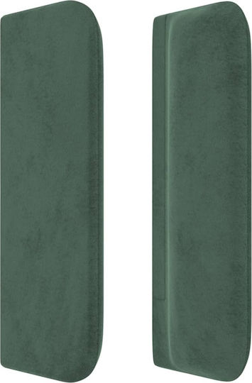vidaXL Fabric Bed Headboard Dark Green 103x88cm