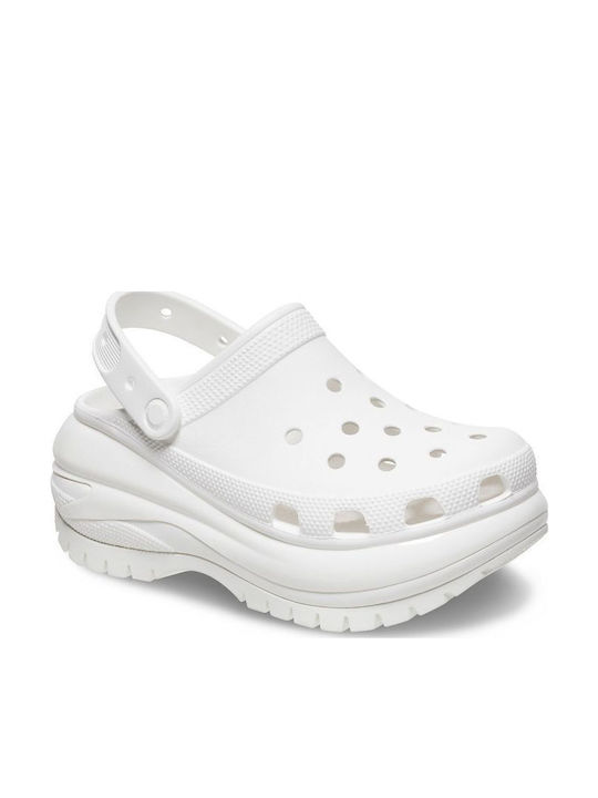 Crocs Classic Mega Crush Анатомични Клоги Бял