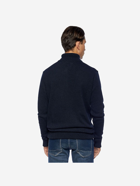 Camaro Men's Long Sleeve Sweater with Buttons Black