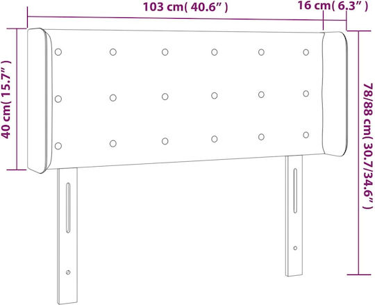 vidaXL Fabric Bed Headboard Light Gray 103x88cm