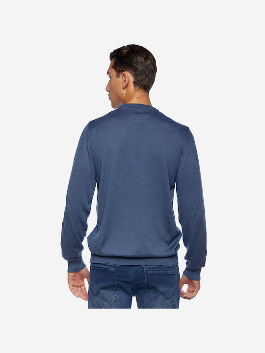 Sogo Herren Langarm-Pullover Indigo