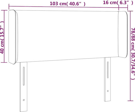 vidaXL Stoff-Kopfstütze für Betten Dunkelgrau 103x88cm