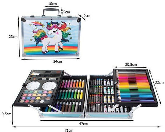 Artist's Unicorn Σετ Ζωγραφικής σε Βαλιτσάκι 71x32cm 145τμχ