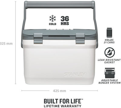 Stanley The Easy Carry Outdoor Cooler White Portable Fridge 15.1lt 10-01623-123