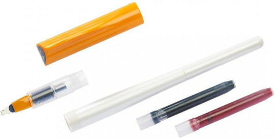 Pilot Calligraphy Pen Fine 2.4mm Silver with Blue Ink