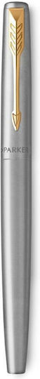 Parker Writing Pen Medium Silver made of Steel with Blue Ink