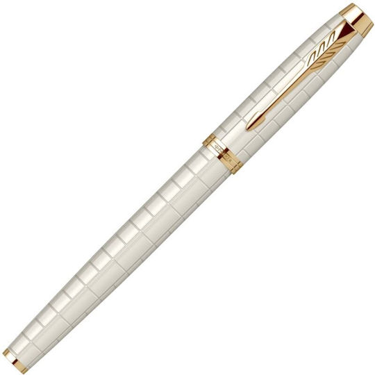 Parker Im Premium Pearl Gt Σετ Πένα Γραφής Fine Λευκή με Μπλε Μελάνι