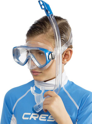 CressiSub Kids' Diving Mask Set with Respirator Ondina VIP Junior Light Blue