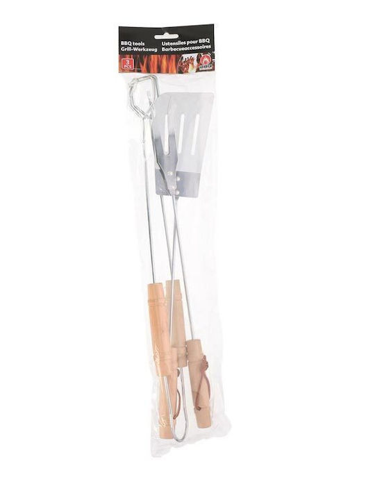BBQ Collection ED 92101 Σετ 3 Εργαλείων BBQ με Σπάτουλα, Πιρούνα και Τσιμπίδα