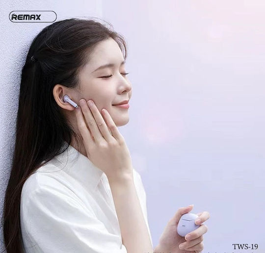 Remax TWS-19 Earbud Bluetooth Handsfree Earphones with Charging Case Pink
