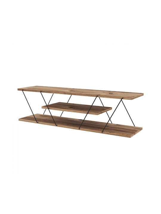 TV Stand Wooden Tars Natural / Black L120xW30xH33cm