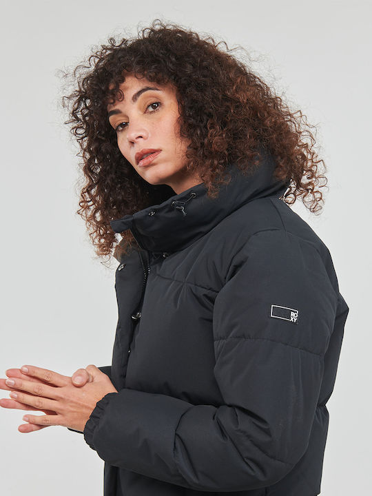 Winter Rebel Μακρύ Γυναικείο Puffer Μπουφάν Αδιάβροχο για Χειμώνα Μαύρο