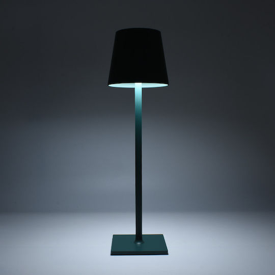 Kunststoff Tischlampe LED mit Schwarz Schirm und Basis