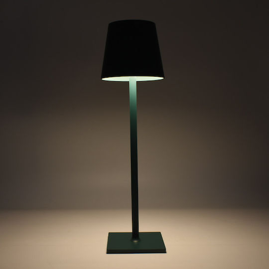 Kunststoff Tischlampe LED mit Schwarz Schirm und Basis
