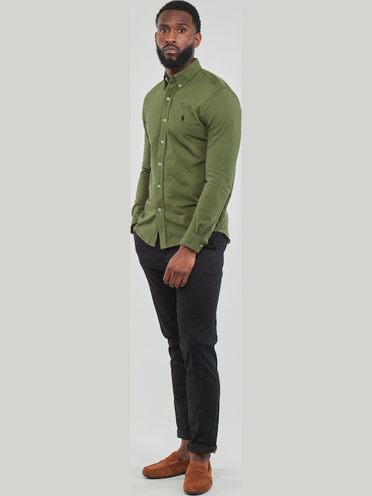Long-sleeved Cotton Shirt Khaki