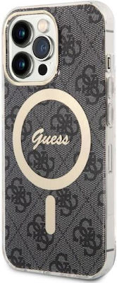 Guess MagSafe + Wireless Charger Apple iPhone Plastic / Silicone Back Cover Black (iPhone 13 Pro Max)