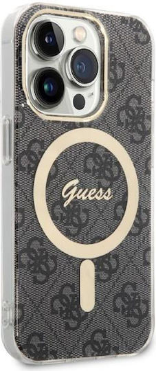 Guess Umschlag Rückseite Silikon Schwarz (iPhone 14 Pro)