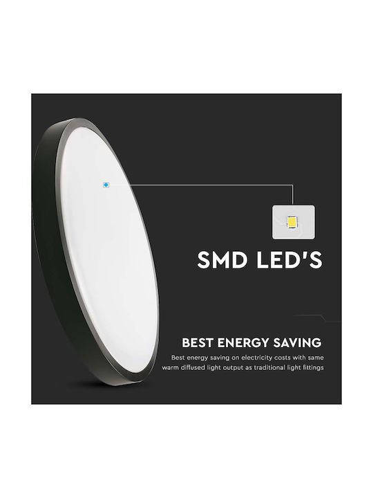 V-TAC Outdoor Ceiling Flush Mount with Integrated LED in Black Color 7638