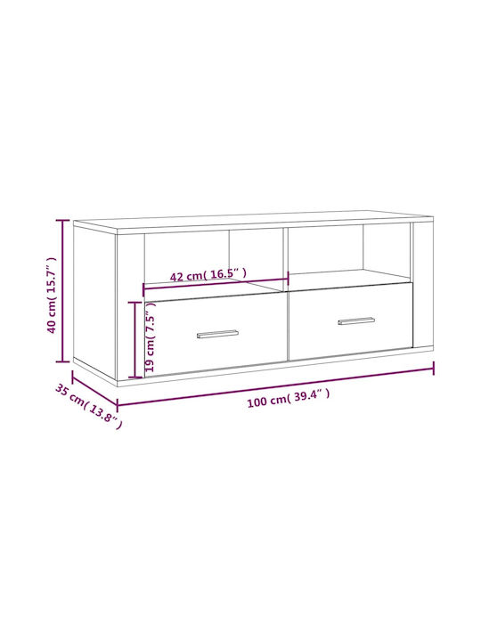 TV-Ständer Rauchfichte M100xT35xH40cm