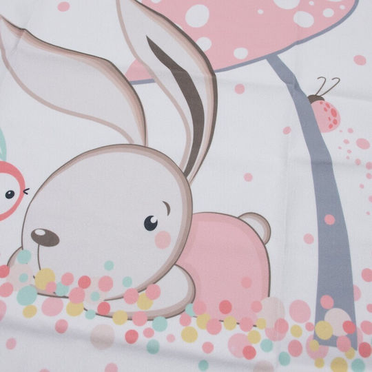 Kamtex Baby Αδιάβροχη Ποδιά Υφασμάτινη με Κουμπί Rabbit