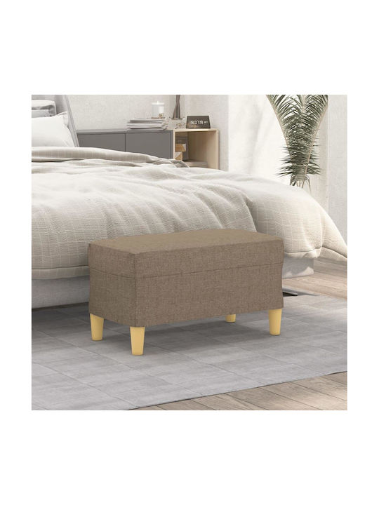 Stool Bench Stool Upholstered with Fabric Taupe 70x35x41cm