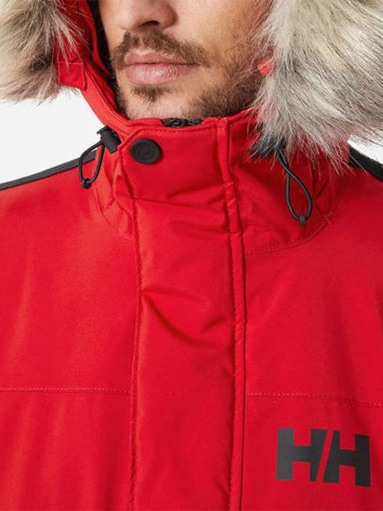 Reine Winter Jacke Parka Rot