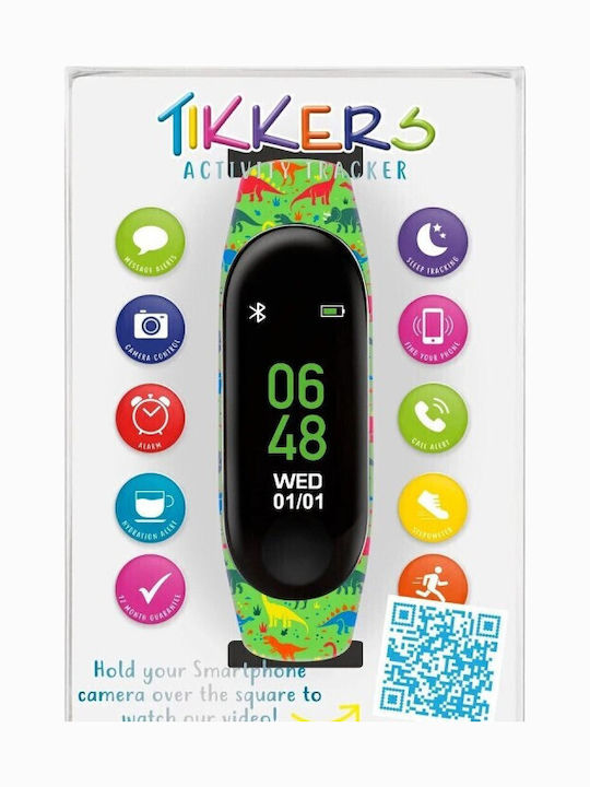 Tikkers Детски Часовник с Каучукова/Пластмасова Каишка Зелен