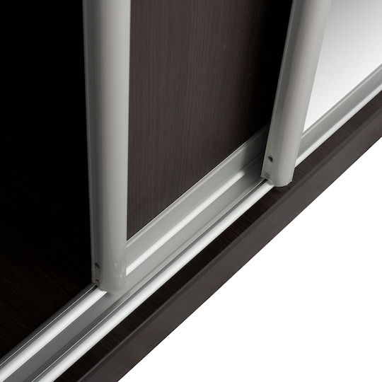 Adler Δίφυλλη Ντουλάπα Συρόμενη με Καθρέπτη Wenge 160x60x210cm