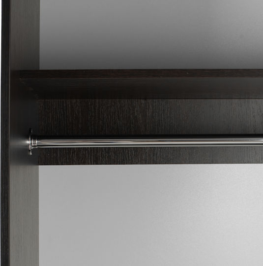 Adler Δίφυλλη Ντουλάπα Συρόμενη με Καθρέπτη Wenge 160x60x210cm