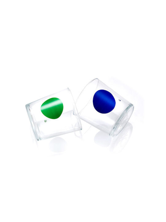 Benetton Rainbow Γυάλινη Καράφα Σερβιρίσματος με Ποτήρια Πολύχρωμη 1200ml 3τμχ