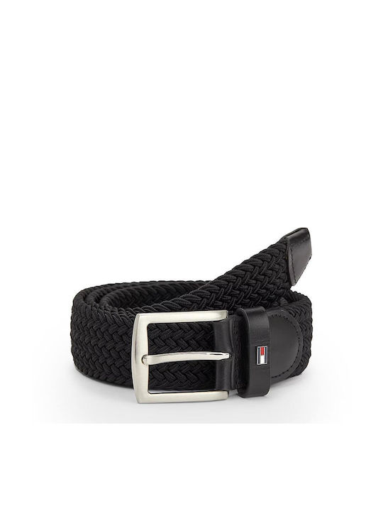 Tommy Hilfiger Men's Knitted Elastic Belt Black