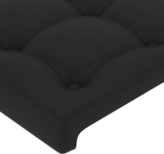 vidaXL Tăblie de Pat din Piele Ecologică Neagră 203x88 cm