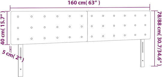 vidaXL Fabric Bed Headboard Gray 160x78cm