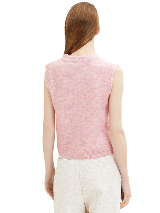 Tom Tailor Women's Sleeveless Sweater Soft Pink Melange