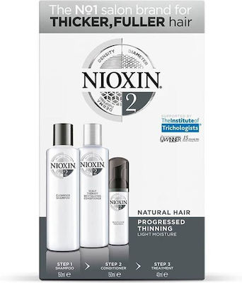 Nioxin 2 Set de îngrijire a părului împotriva căderii părului cu Șampon și Balsam 3buc