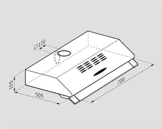 Pyramis Power 70 Ελεύθερος Απορροφητήρας 70cm Καφέ