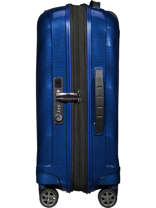 Samsonite C-Lite Куфар За Пътуване Кабинен Твърд Син С 4 Колела Височина 55см
