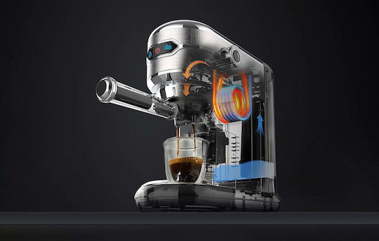 Hibrew H11 Αυτόματη Μηχανή Espresso 1450W Πίεσης 19bar Ασημί