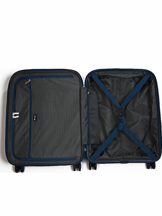 Airtex Paris UMQV47 Cabin Hard Blue Travel Suitcase with 4 Wheels Height 55cm
