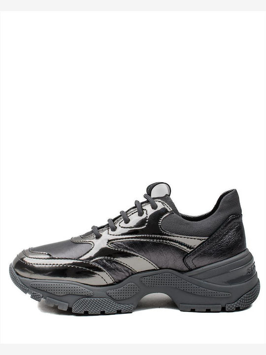 Stonefly Futura 8 S Laminated Femei Chunky Sneakers Negre