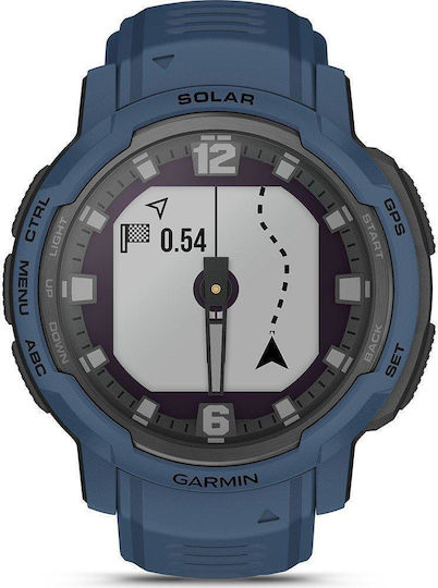 Garmin Instinct Crossover Solar 45mm Waterproof Smartwatch with Heart Rate Monitor (Tidal Blue)