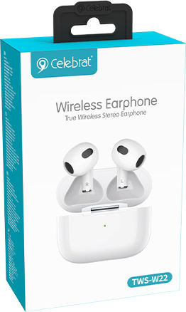 Celebrat TWS-W22 Earbud Bluetooth Handsfree Earphones with Charging Case White