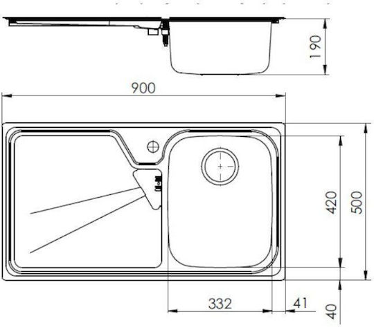Macart Suter IL-90 Ένθετος Inox Μ90xΠ50cm
