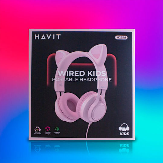 Havit H225d Ενσύρματα On Ear Ακουστικά Ροζ