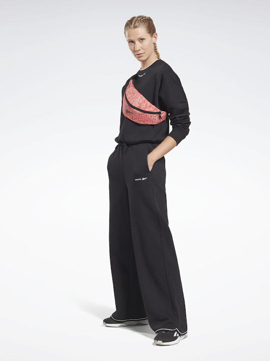 Identity Pantaloni de Trening Larg Fleece Negru