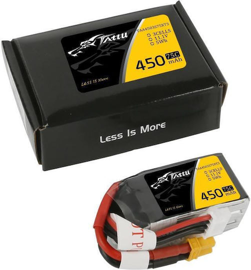 Tattu UAV Classic Батерия Li-Po 11.1V 450mAh 75C 3S XT30 за Дрон