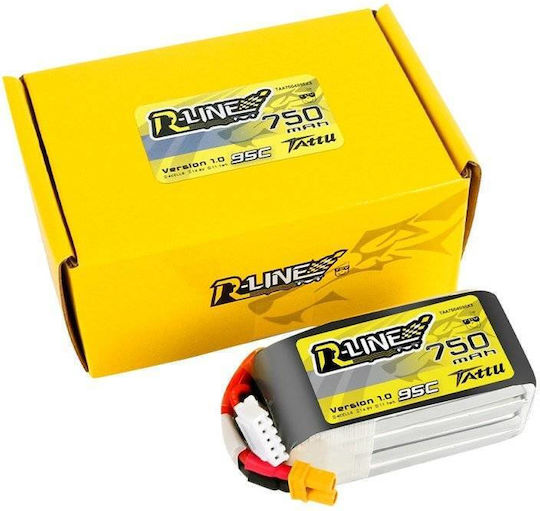 Tattu R-Line Батерия Li-Po 14.8V 750mAh 95C 4S XT30 за Дрон