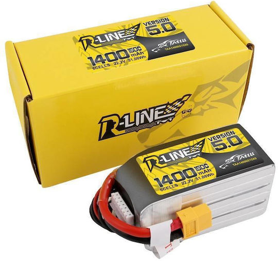 Tattu R-Line V5 Батерия Li-Po 22.2V 1400mAh 150C 6S XT60 за Дрон